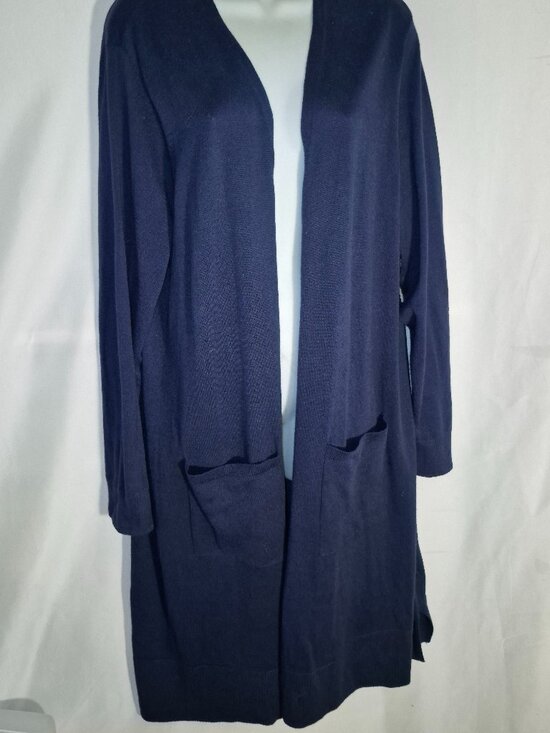 AMAZON ESSENTIALS Long open-front Cardigan sweater, Dark Blue in size XXL NWT - Picture 13 of 16